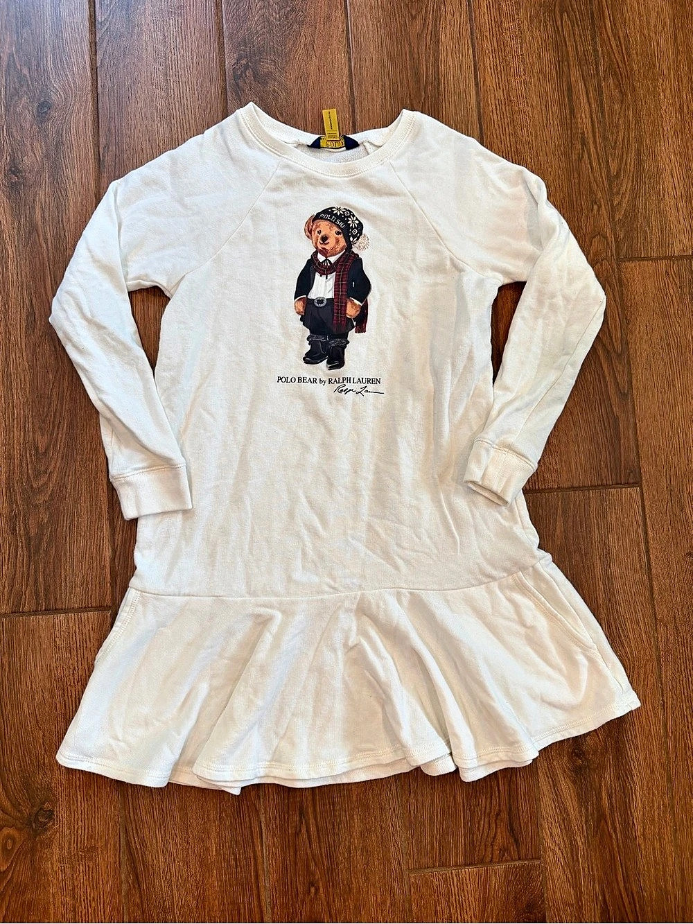 Polo Ralph Lauren Polo Bear Long Sleeve Dress Girls Large
